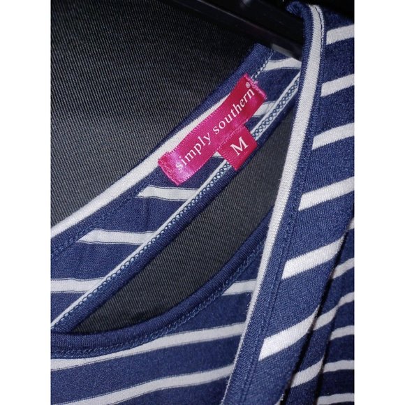 Simply Southern Sequin Anchor striped tee t shirt Size medium - Picture 2 of 3